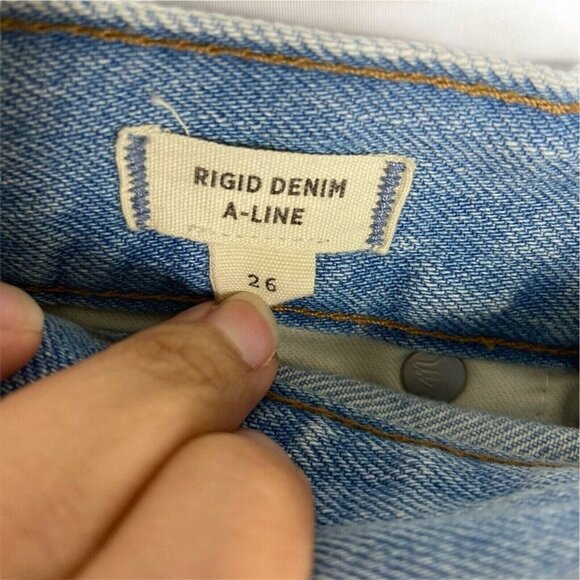 Madewell Rigid Denim‎ A-Line Mini Skirt Size 26 Light Blue - Picture 7 of 10
